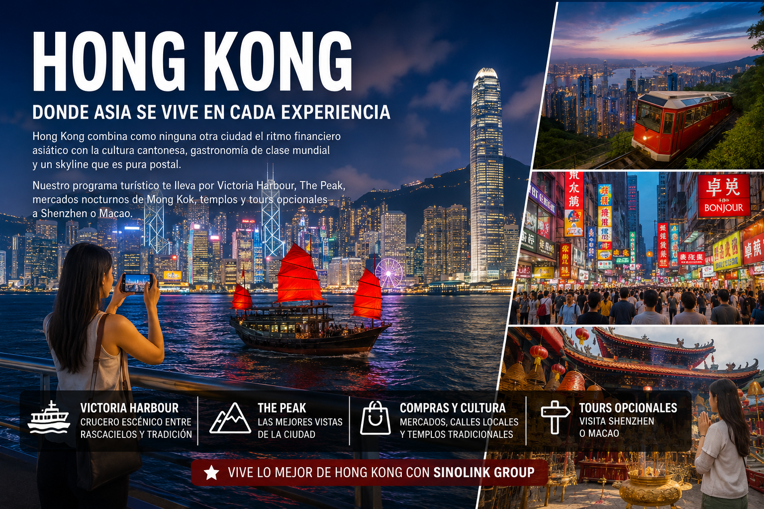 Turistas en Hong Kong